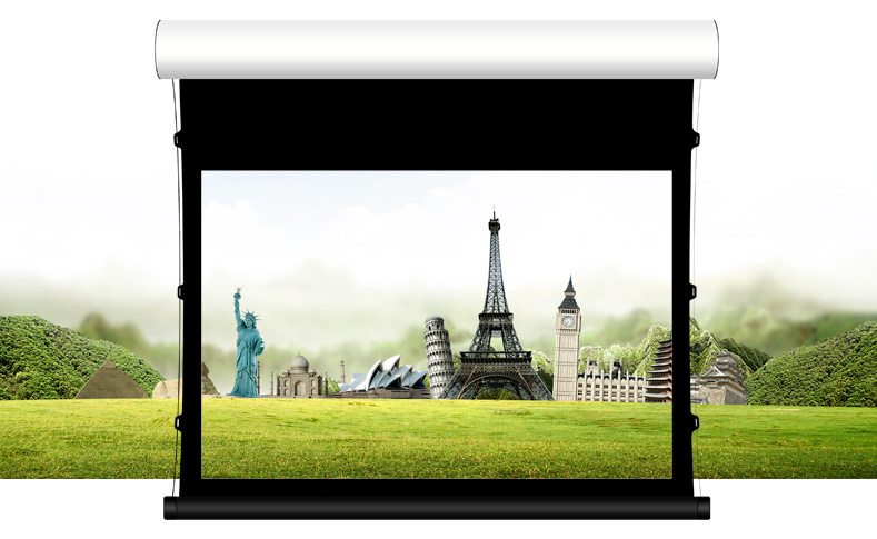 100“ Tab Tension Motorized Projection Screen Electric Projector Screen for Cinema