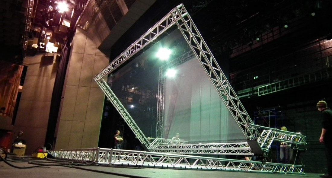 Musion large holographic projection for product launch