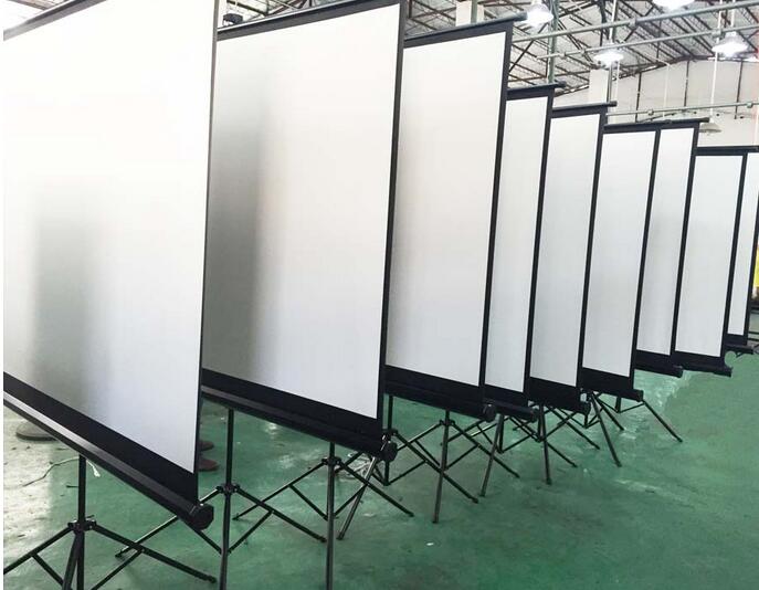 96 inch freestanding tripod projection screen for outdoor&indoor