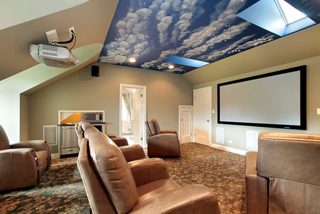 mounting projector screen on sloped ceiling